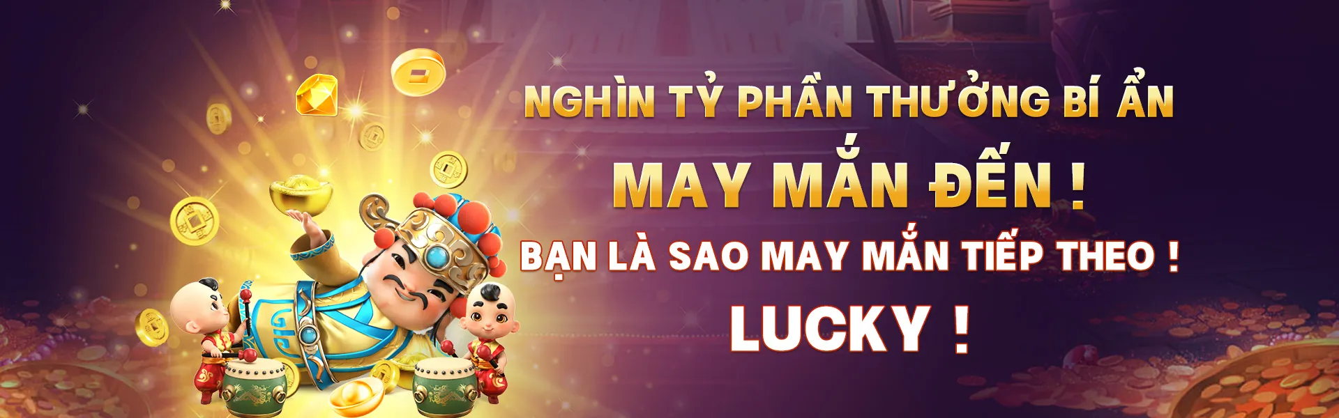 Sảnh nổ hũ HUbet.com 2026 rực rỡ với các biểu tượng slot game và người chơi đang tận hưởng, tông màu xanh đậm vàng sang trọng.